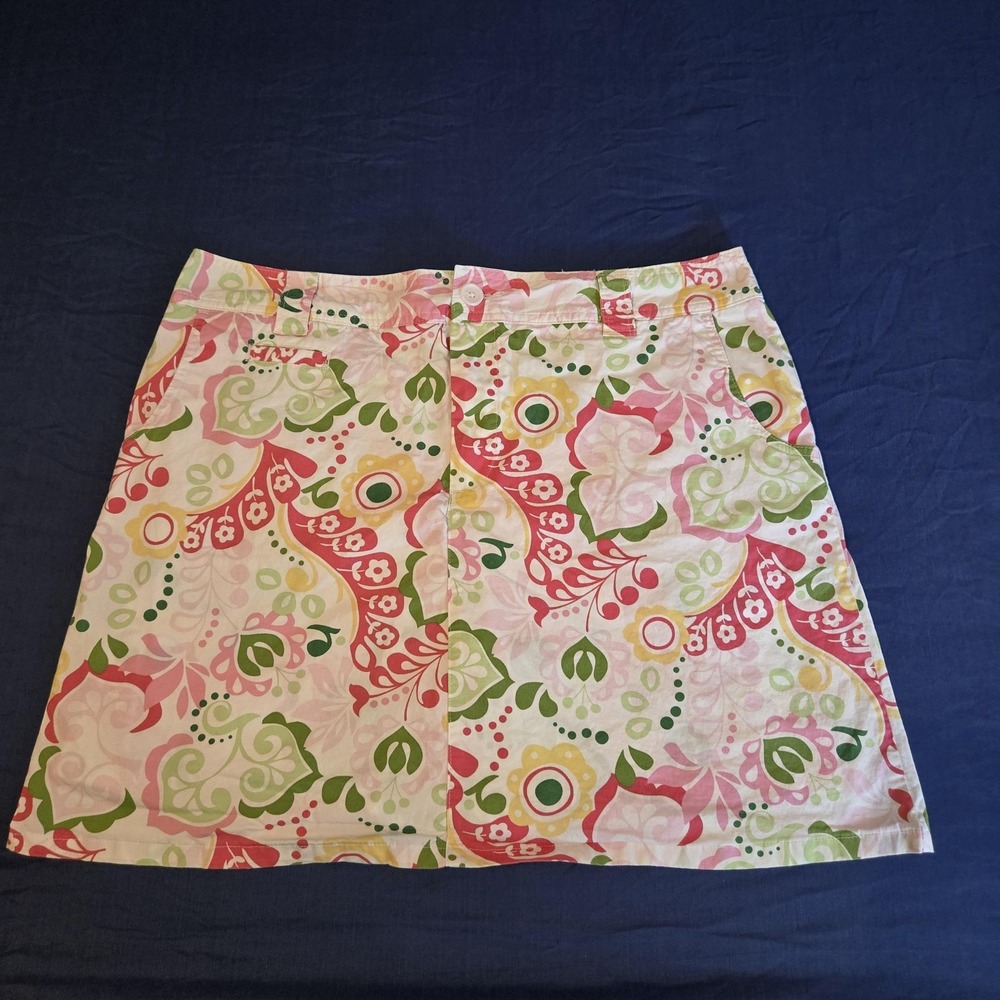 White Stag Skort Womens 16 Multicolor‎ Floral Wrap Knee Length Pockets Summer